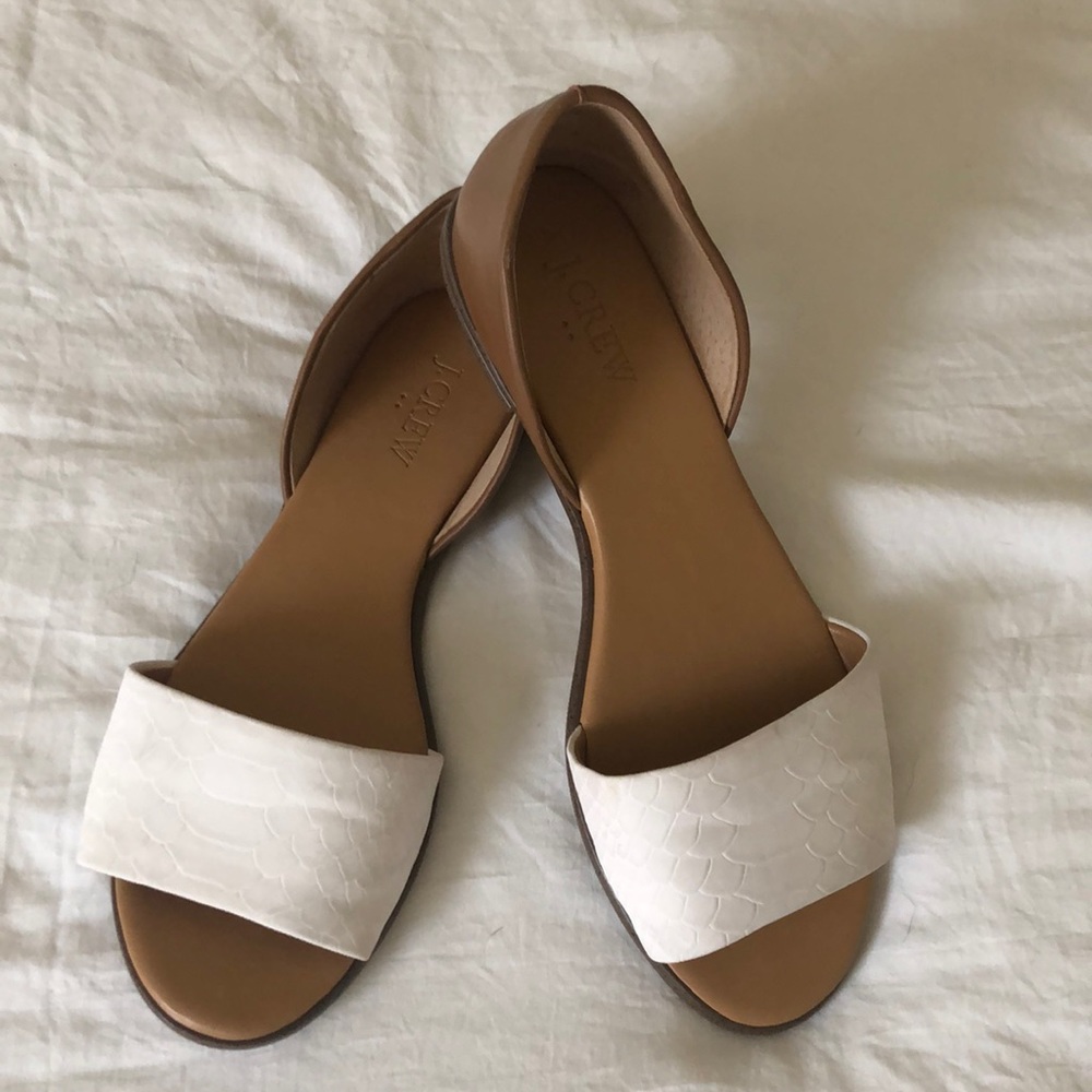 Jcrew espadrille sandals; 6 1/2; white/brown